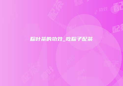 粽叶茶的功效_吃粽子配茶