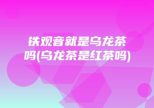 铁观音就是乌龙茶吗(乌龙茶是红茶吗)