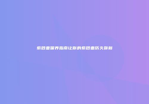 紫砂壶保养指南让你的紫砂壶历久弥新