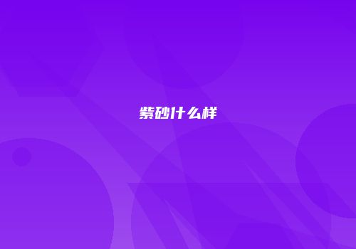 紫砂什么样