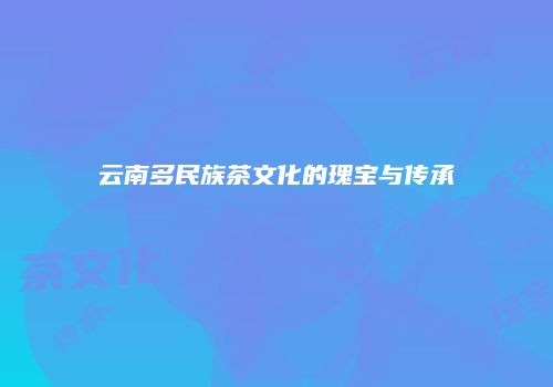 云南多民族茶文化的瑰宝与传承