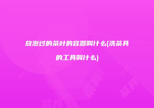 放泡过的茶叶的容器叫什么(洗茶具的工具叫什么)