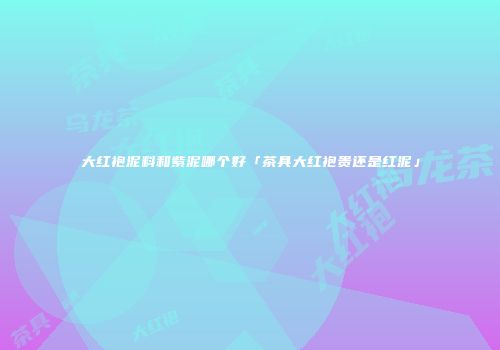 大红袍泥料和紫泥哪个好「茶具大红袍贵还是红泥」