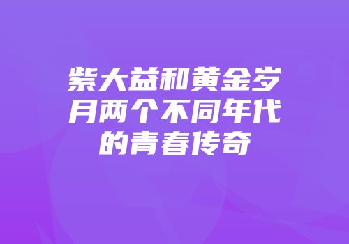 紫大益和黄金岁月两个不同年代的青春传奇