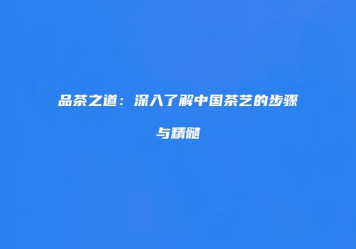 品茶之道：深入了解中国茶艺的步骤与精髓