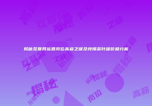 揭秘互联网运营岗位高薪之谜及纯锡茶叶罐价格分析