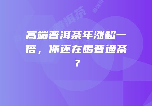 高端普洱茶年涨超一倍，你还在喝普通茶？