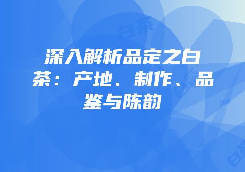深入解析品定之白茶：产地、制作、品鉴与陈韵