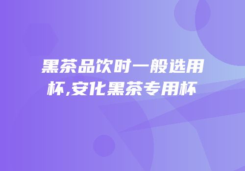 黑茶品饮时一般选用杯,安化黑茶专用杯