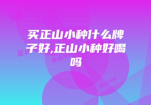 买正山小种什么牌子好,正山小种好喝吗