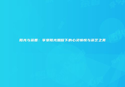 阳光与茶香：享受阳光照耀下的心灵愉悦与茶艺之美