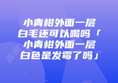 小青柑外面一层白毛还可以喝吗「小青柑外面一层白色是发霉了吗」