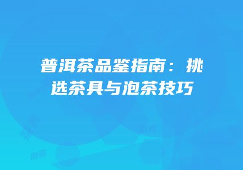 普洱茶品鉴指南：挑选茶具与泡茶技巧