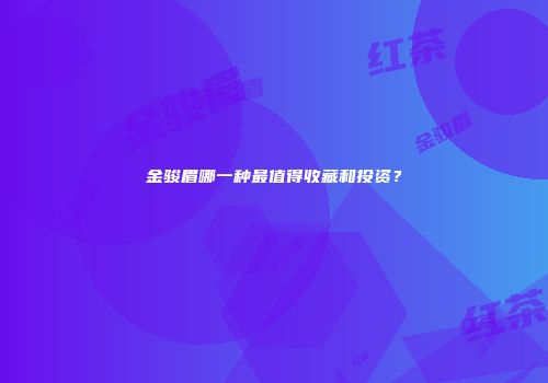 金骏眉哪一种最值得收藏和投资？