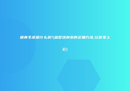 晒青毛茶是什么茶?(品尝这种茶的正确方法,让你爱上它)