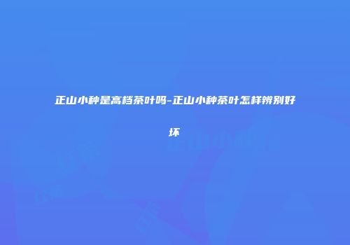 正山小种是高档茶叶吗-正山小种茶叶怎样辨别好坏
