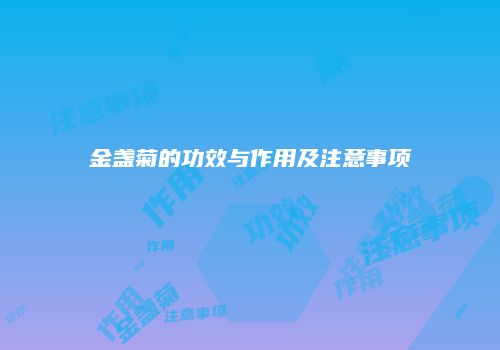 金盏菊的功效与作用及注意事项