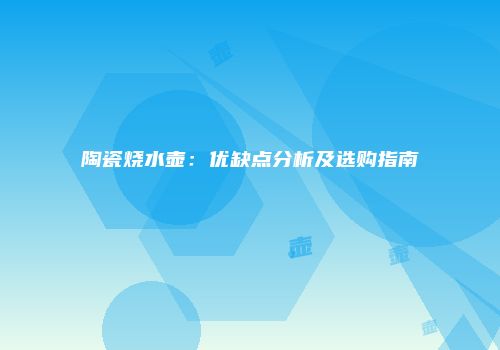 陶瓷烧水壶：优缺点分析及选购指南