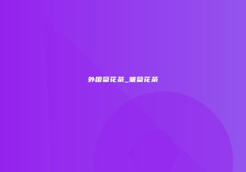外国菊花茶_雏菊花茶