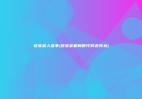 安溪茶人茶事(安溪茶机制时代何去何从)