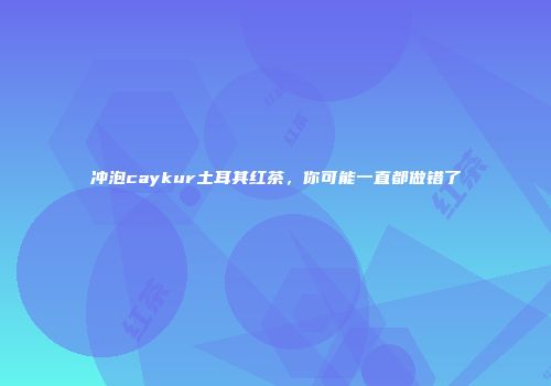 冲泡caykur土耳其红茶，你可能一直都做错了