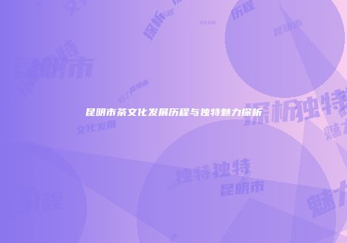 昆明市茶文化发展历程与独特魅力探析