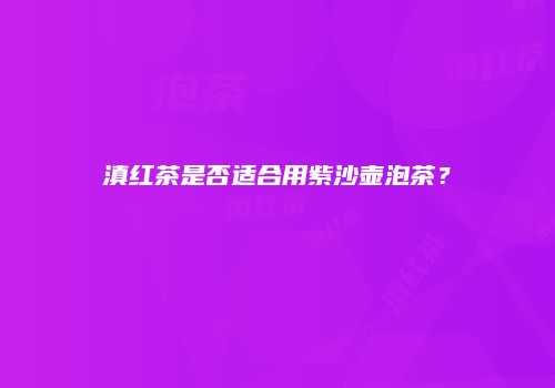 滇红茶是否适合用紫沙壶泡茶？