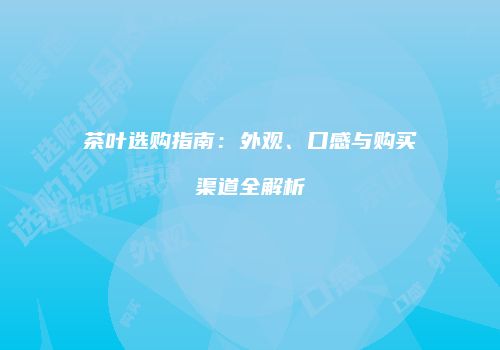 茶叶选购指南：外观、口感与购买渠道全解析
