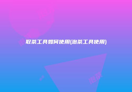 取茶工具如何使用(泡茶工具使用)