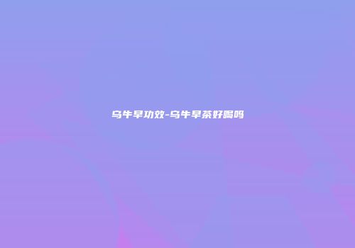 乌牛早功效-乌牛早茶好喝吗