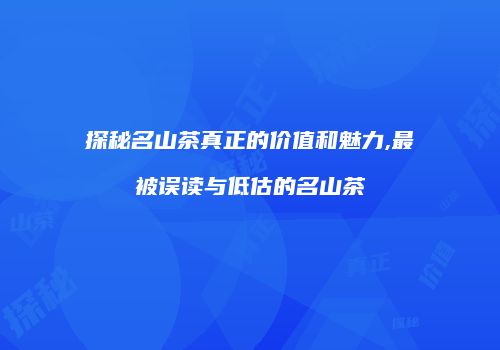 探秘名山茶真正的价值和魅力,最被误读与低估的名山茶