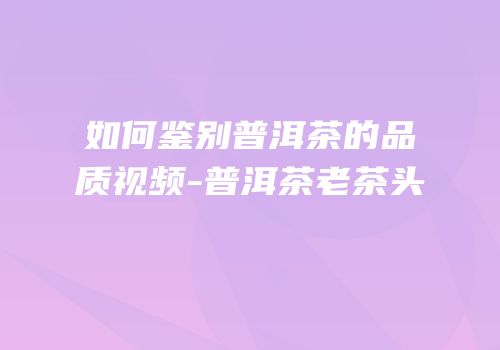 如何鉴别普洱茶的品质视频-普洱茶老茶头