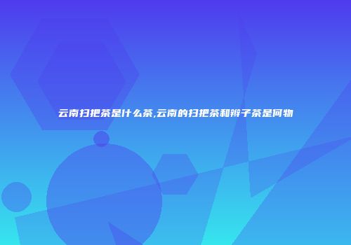 云南扫把茶是什么茶,云南的扫把茶和辫子茶是何物