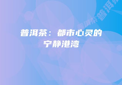 普洱茶：都市心灵的宁静港湾