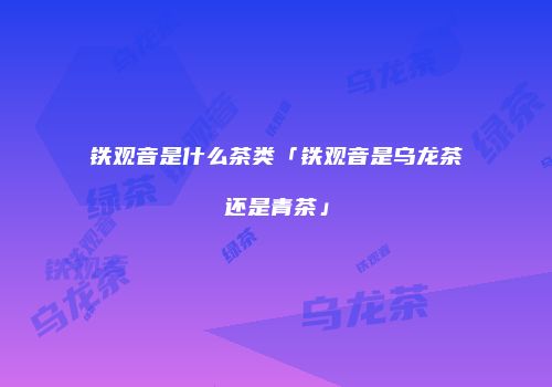 铁观音是什么茶类「铁观音是乌龙茶还是青茶」