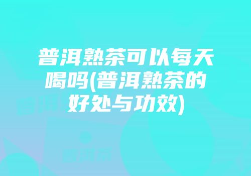 普洱熟茶可以每天喝吗(普洱熟茶的好处与功效)