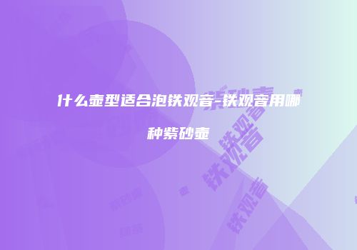 什么壶型适合泡铁观音-铁观音用哪种紫砂壶