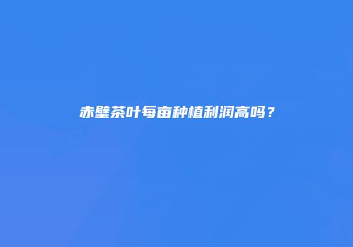 赤壁茶叶每亩种植利润高吗？
