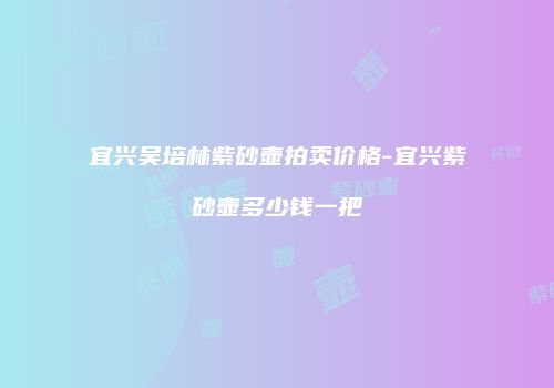 宜兴吴培林紫砂壶拍卖价格-宜兴紫砂壶多少钱一把