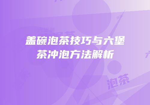 盖碗泡茶技巧与六堡茶冲泡方法解析