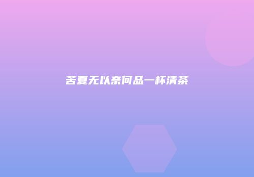 苦夏无以奈何品一杯清茶