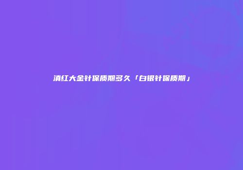 滇红大金针保质期多久「白银针保质期」