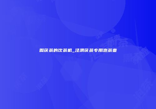喝茯茶的饮茶机_泾渭茯茶专用泡茶壶