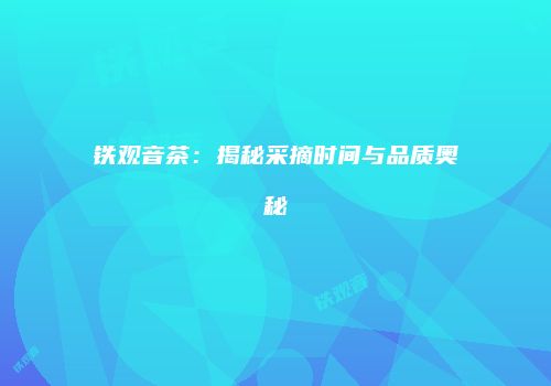 铁观音茶：揭秘采摘时间与品质奥秘