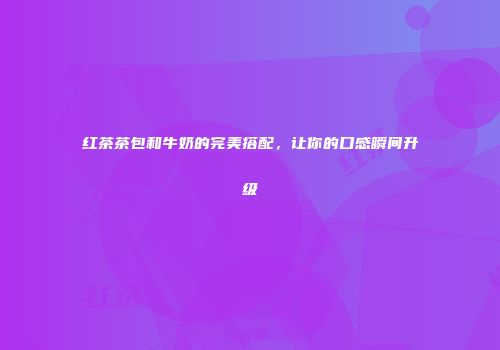 红茶茶包和牛奶的完美搭配，让你的口感瞬间升级