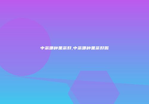 中茶哪种黑茶好,中茶哪种黑茶好喝