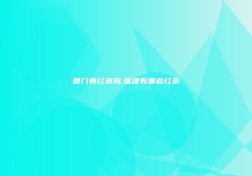 厦门有红茶吗,福建有哪些红茶