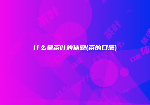 什么是茶叶的体感(茶的口感)