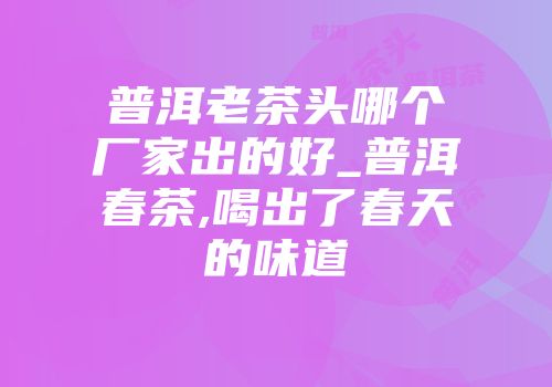 普洱老茶头哪个厂家出的好_普洱春茶,喝出了春天的味道