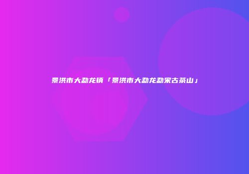 景洪市大勐龙镇「景洪市大勐龙勐宋古茶山」